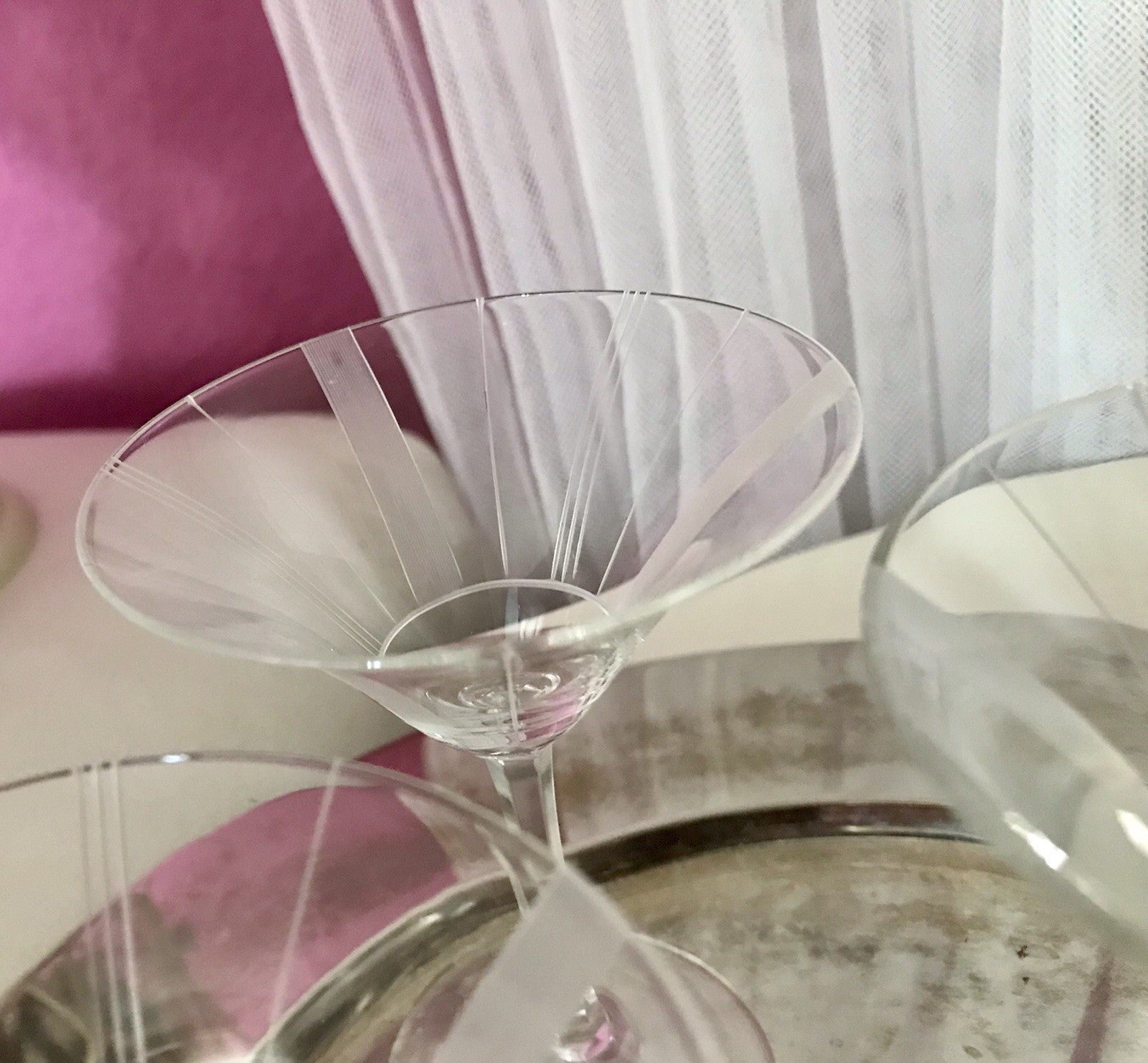 Antik Art Déco 3x Likörglas Gläser Zeus Otto Rakel 40er Weisswasser Silberstreif