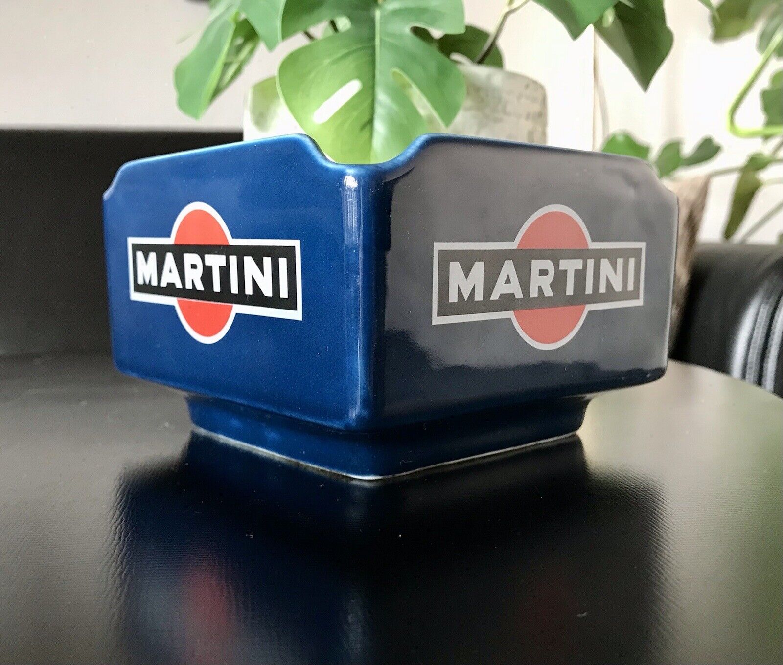 Vintage groß Martini Aschenbecher Ascher Keramik blau  60er 70er