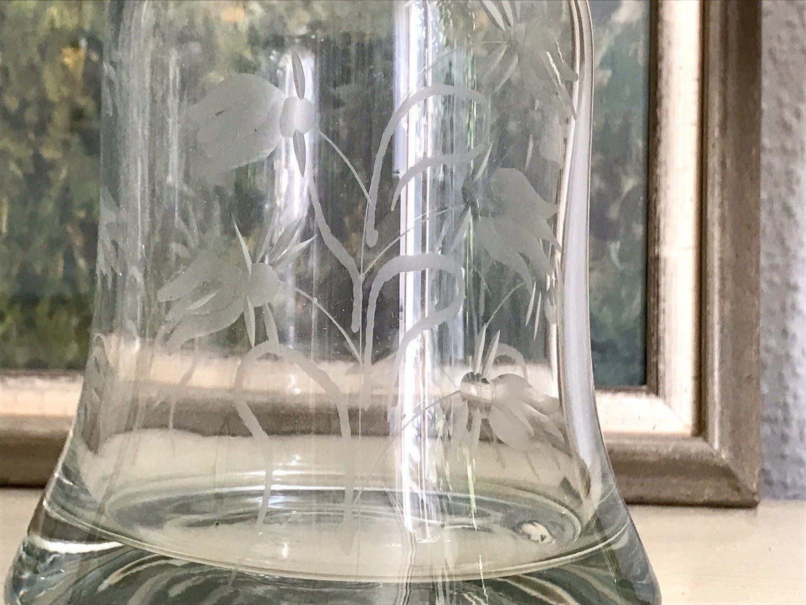 Vintage groß Glaskaraffe Karaffe Zier- Schliff Glas Bleikristall? Kristallglas
