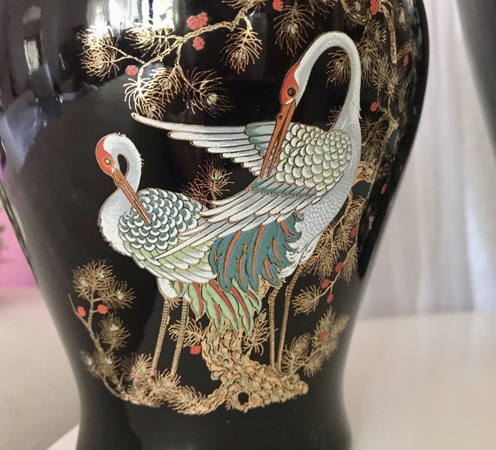 Vintage 1 Porzellan Prunkvase Deckelvase Vase Italien MCModernistisch schwarz