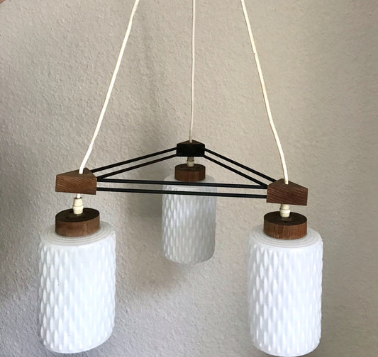 Vintage Alt 60er Leuchte Deckenleuchte Lampe Leuchte String Ära MCM Teak Tripple