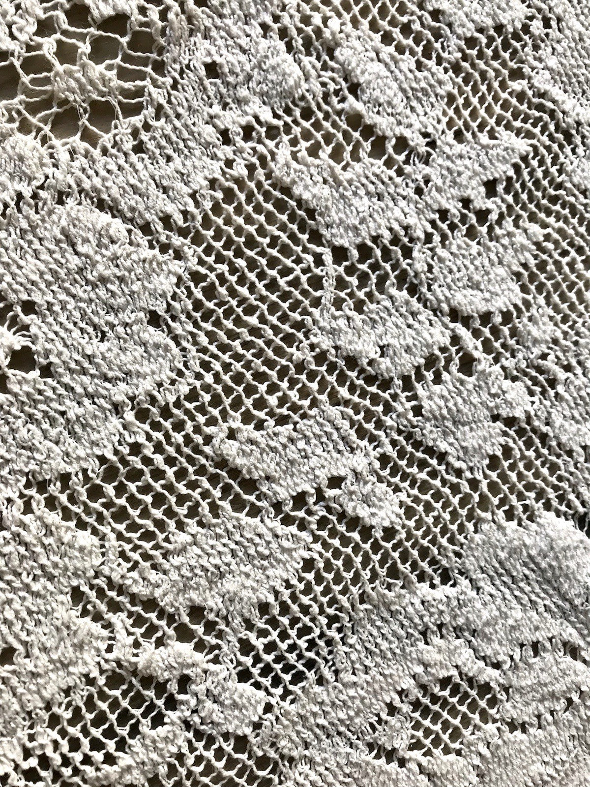 Antik Filetspitze Tischdecke Rund oval weiß Baumwolle Spitze Landhaus