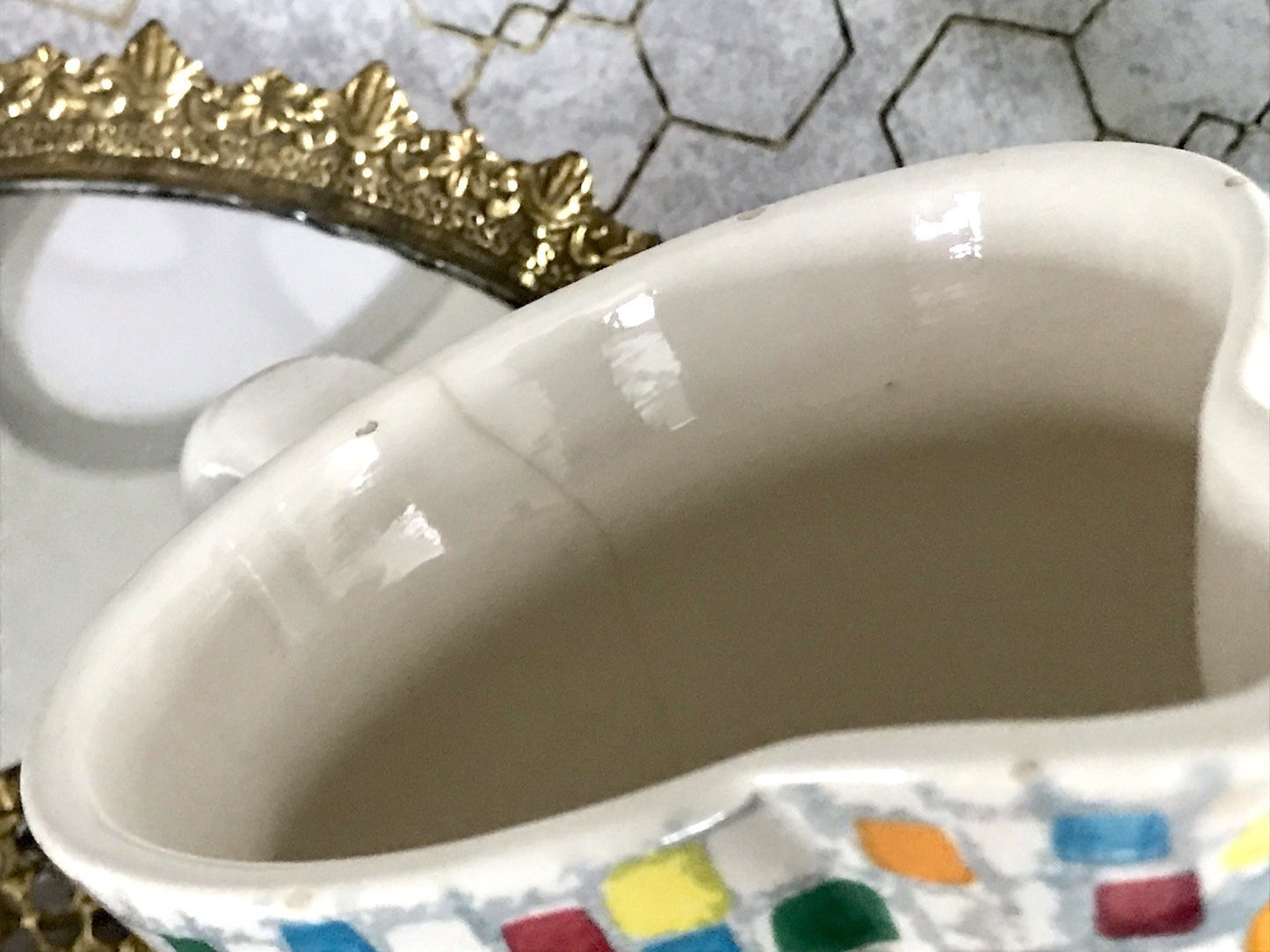 Antik alt Keramik Kanne Krug Schramberg? Dekor Coktail