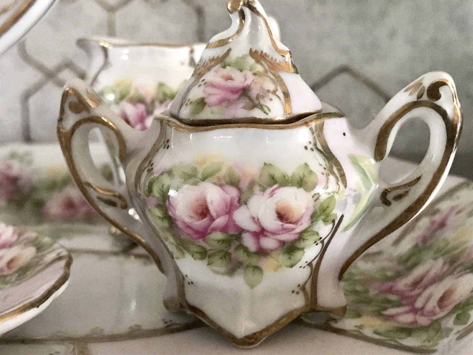 Replik Puppenservice Porzellan Kaffeeservice Geschirr Miniatur MO Othengrafen