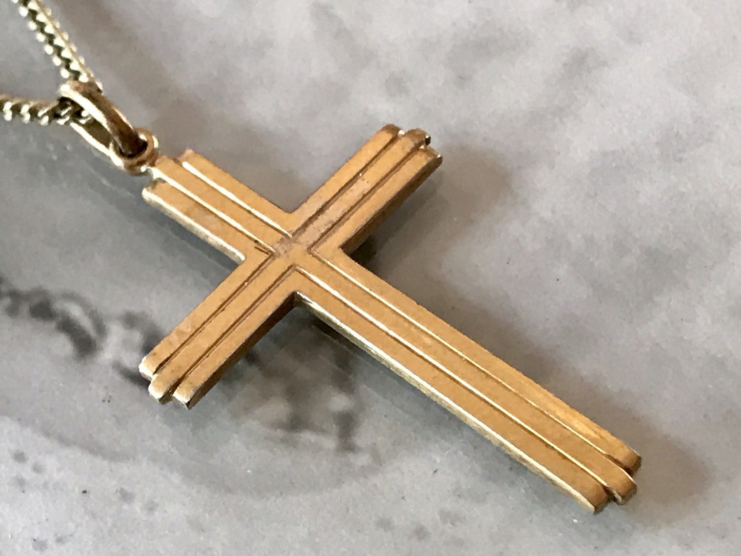 Antik? Vintage Kettenanhänger  Anhänger gold Amerikan Doublè Kreuz