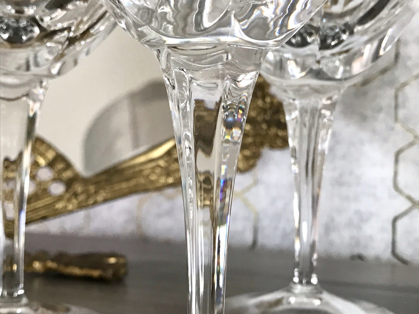 Vintage Edel 5x Weingläser Gläser Kristallglas Bleikristall