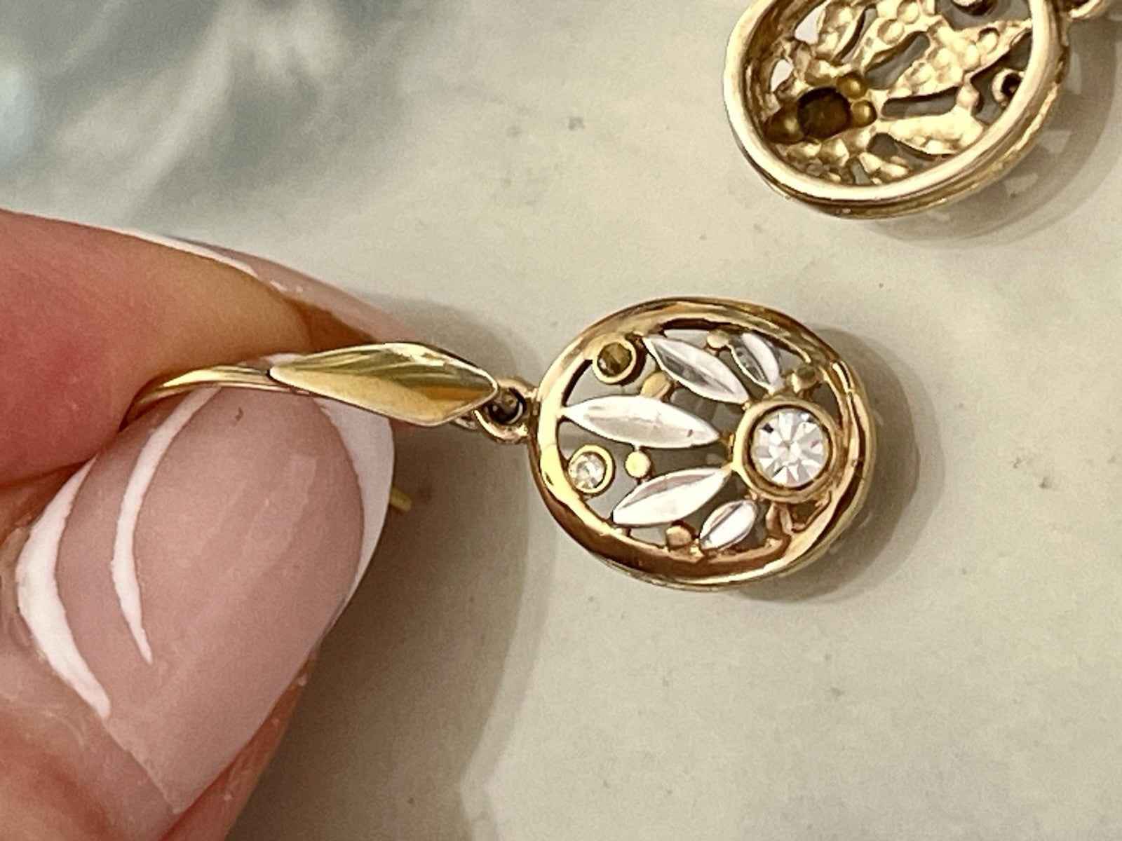 Ohrringe Ohrstecker DAMEN 925 Silber vergoldet gold Vintage Stil Edelsteine