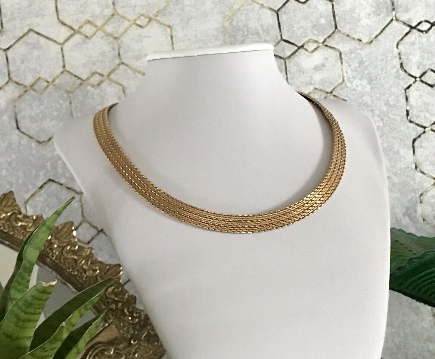 Vintage 60er MP Collier Halskette Amerik. Doublè gold Choker Statement SCHÖN