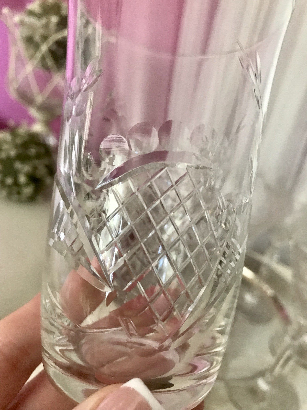 Antik Art Déco EDEL 10 Wassergläser Gläser  Becher Glas Kristallglas geschliffen