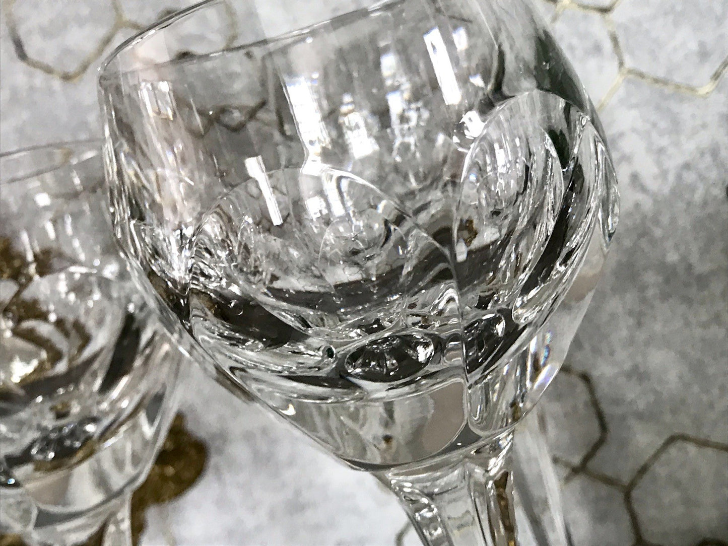 Vintage Edel 5x Weingläser Gläser Kristallglas Bleikristall