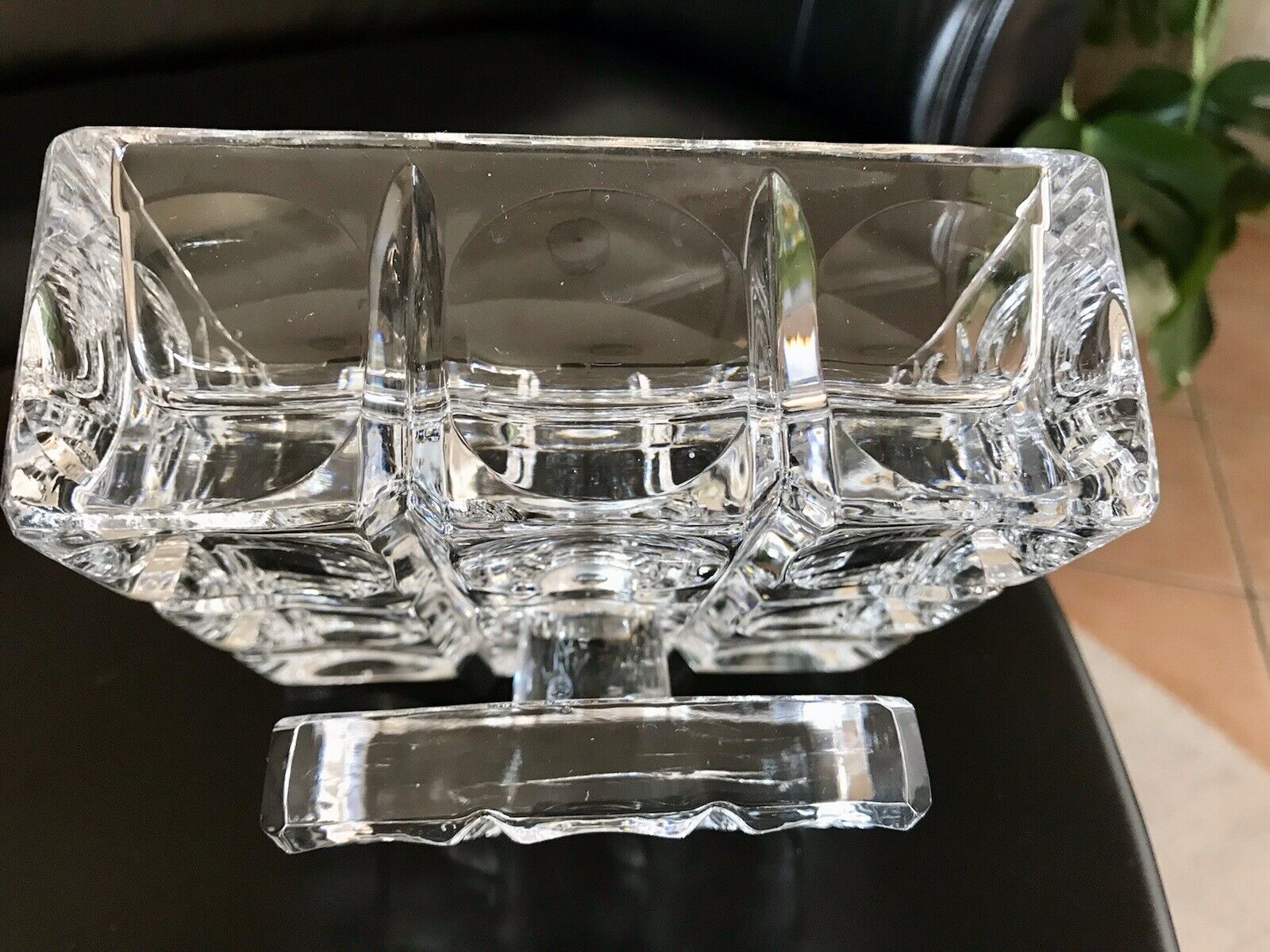 Alt Vintage 60er Bleikristall Schale Glasschale Kristallglas m. Fuß Glas Schwer