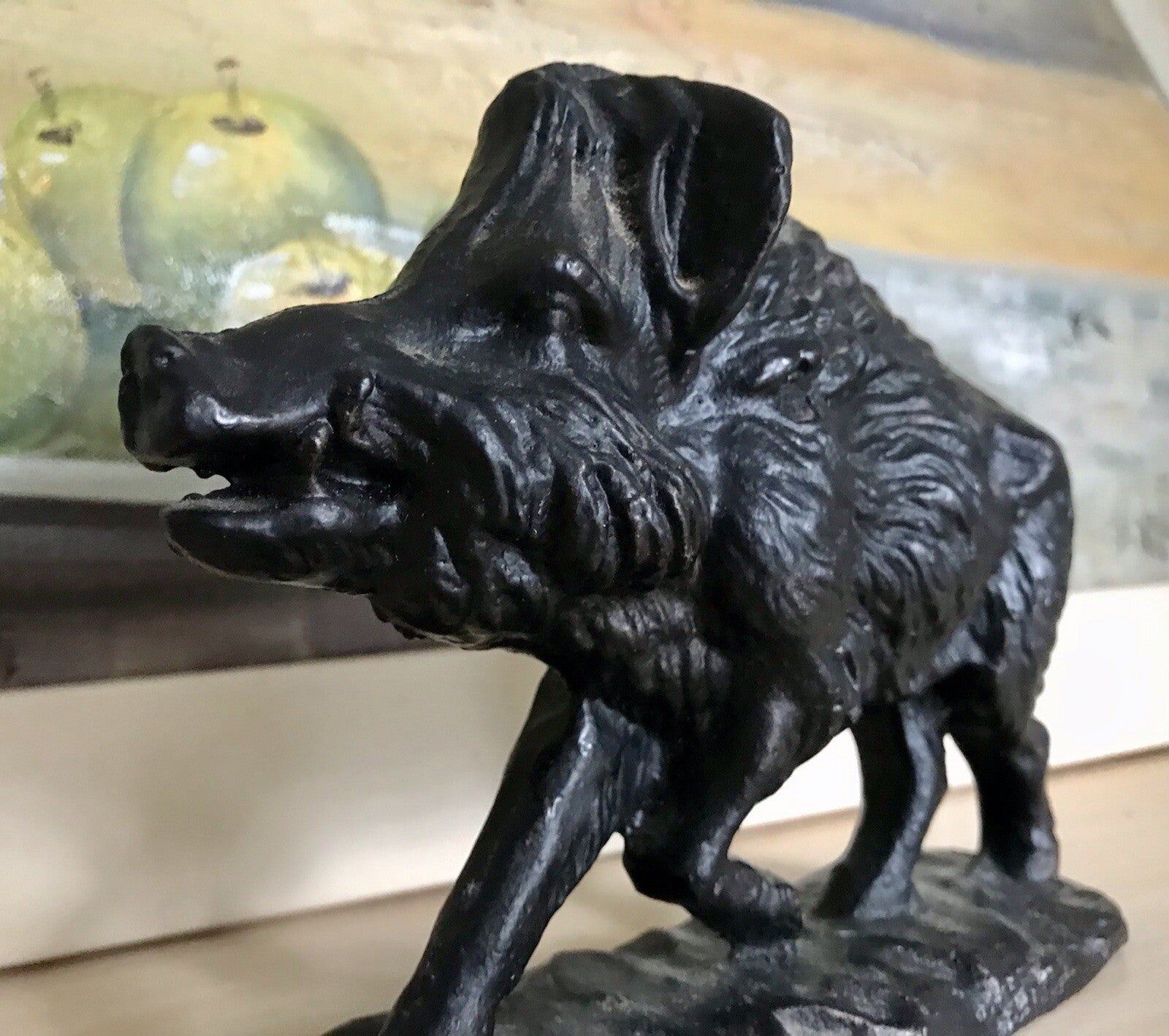 Alt antik? Eisenguss Skulptur Figur Schwein Wildschwein Gusseisen