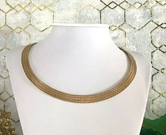 Vintage 60er MP Collier Halskette Amerik. Doublè gold Choker Statement SCHÖN