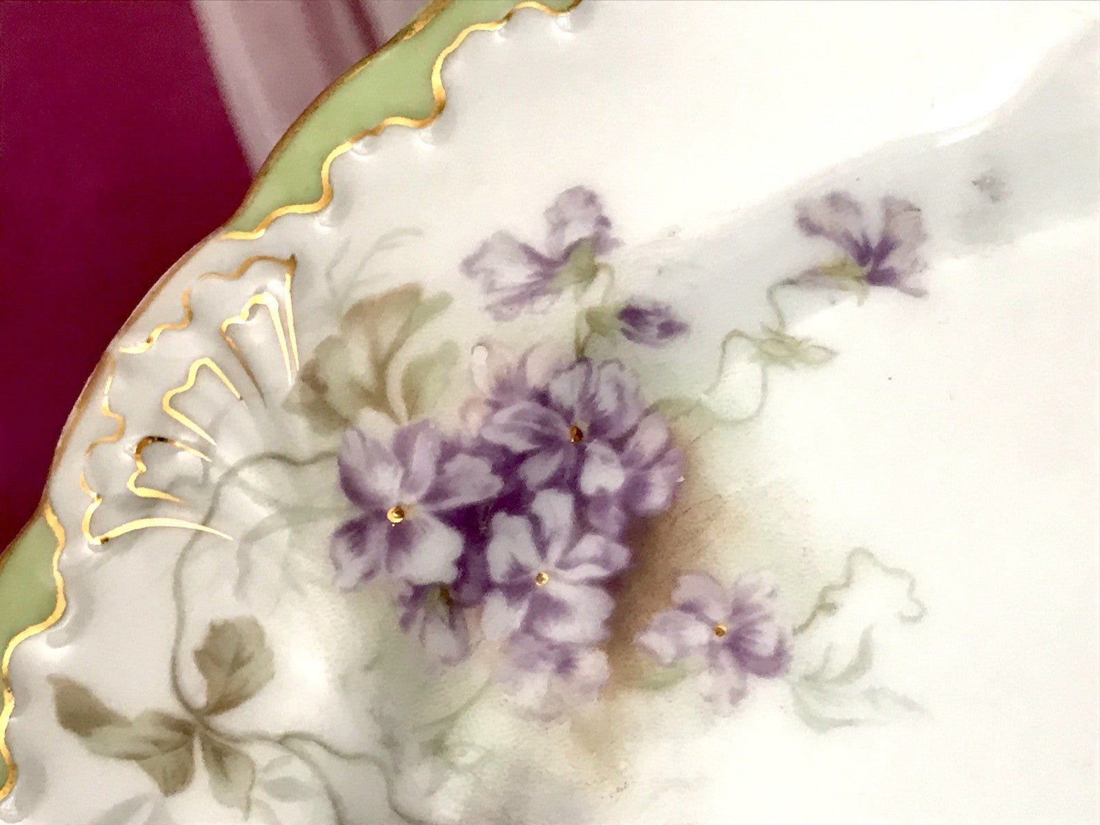 Antik 4 Dessert Kuchen Teller Jugendstil Blumen Muster Jäger&Co Kuchenteller