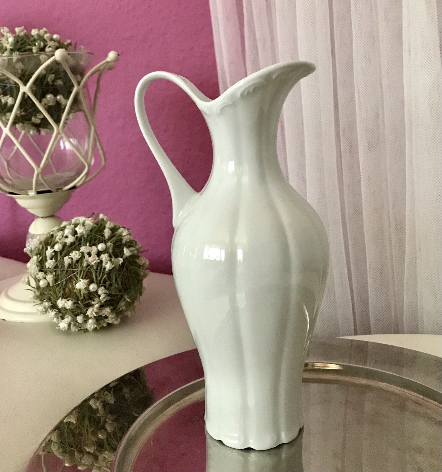 Vintage 60er Porzellan Vase KPM Bavaria weiß