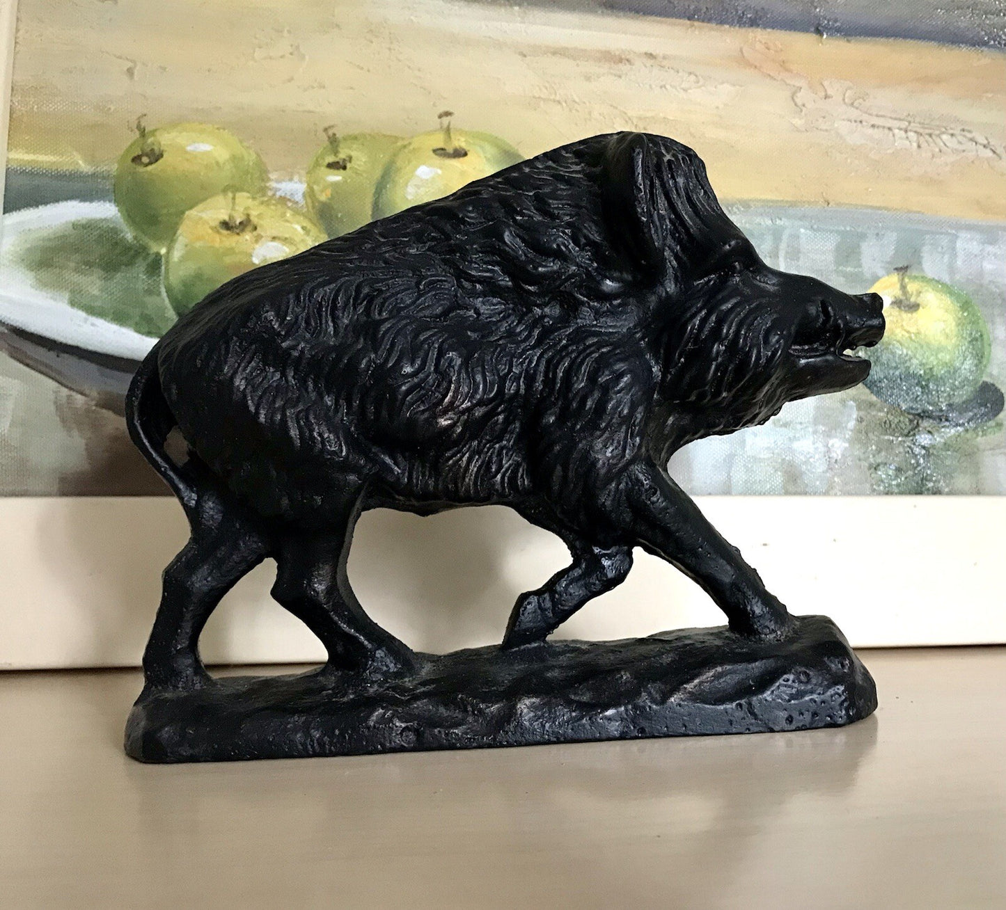 Alt antik? Eisenguss Skulptur Figur Schwein Wildschwein Gusseisen