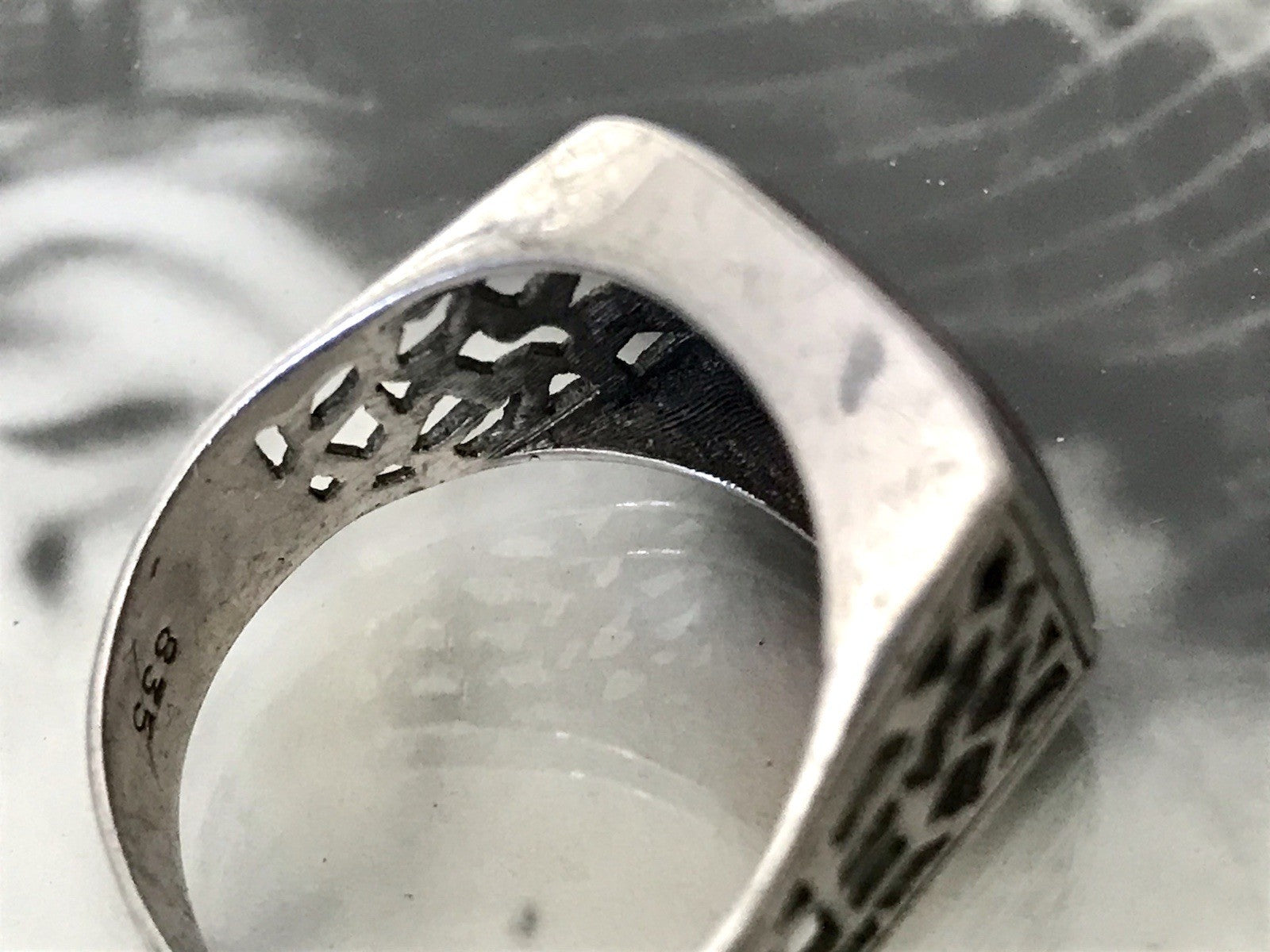 Antik alt Vintage Art Déco Herren RING Siegelring Karneol 835 Silber Gr.63