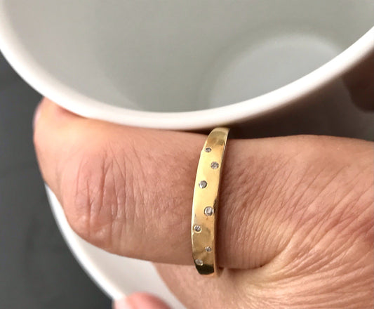 Vintage Ring farblose Steine Silber 925 vergoldet ~Gr.63 JLO