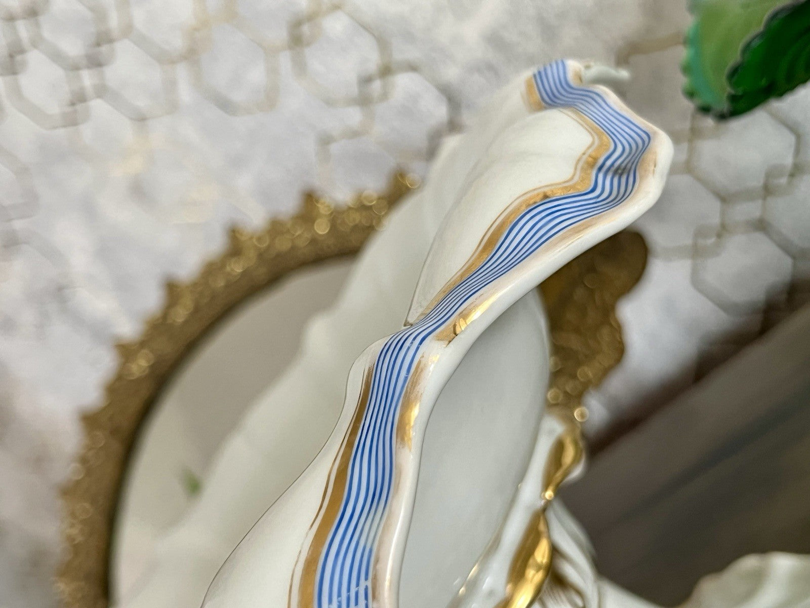 Antik Biedermeier Porzellan Fußschale Schale  ca. 1830 Pressmarke N So SCHÖN!!