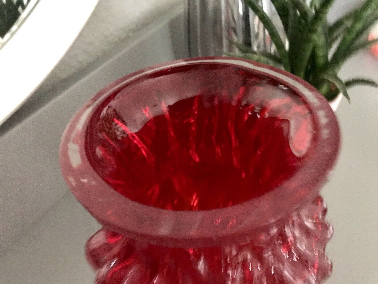 70er Jahre rot Glas Vase Blumenvase Glasvase Glas By Kurt Wokan Ingrid Hütte