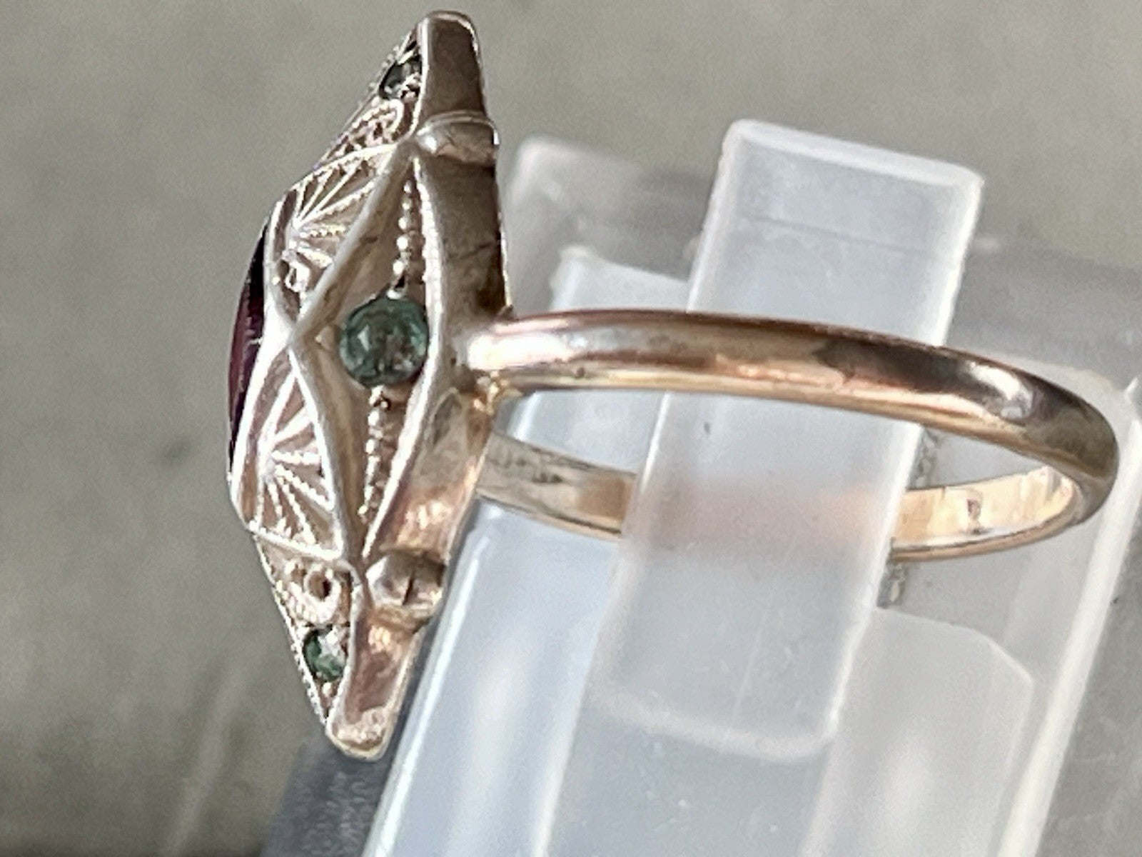 Antik Art Déco Damen Ring bunte Steine Silber 800 Gr.51/52