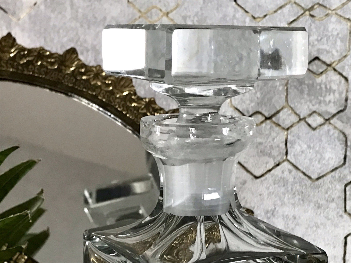 Antik ? Art Déco Kristallglas Design Moser? Posselt ? Karaffe EDEL geometrisch