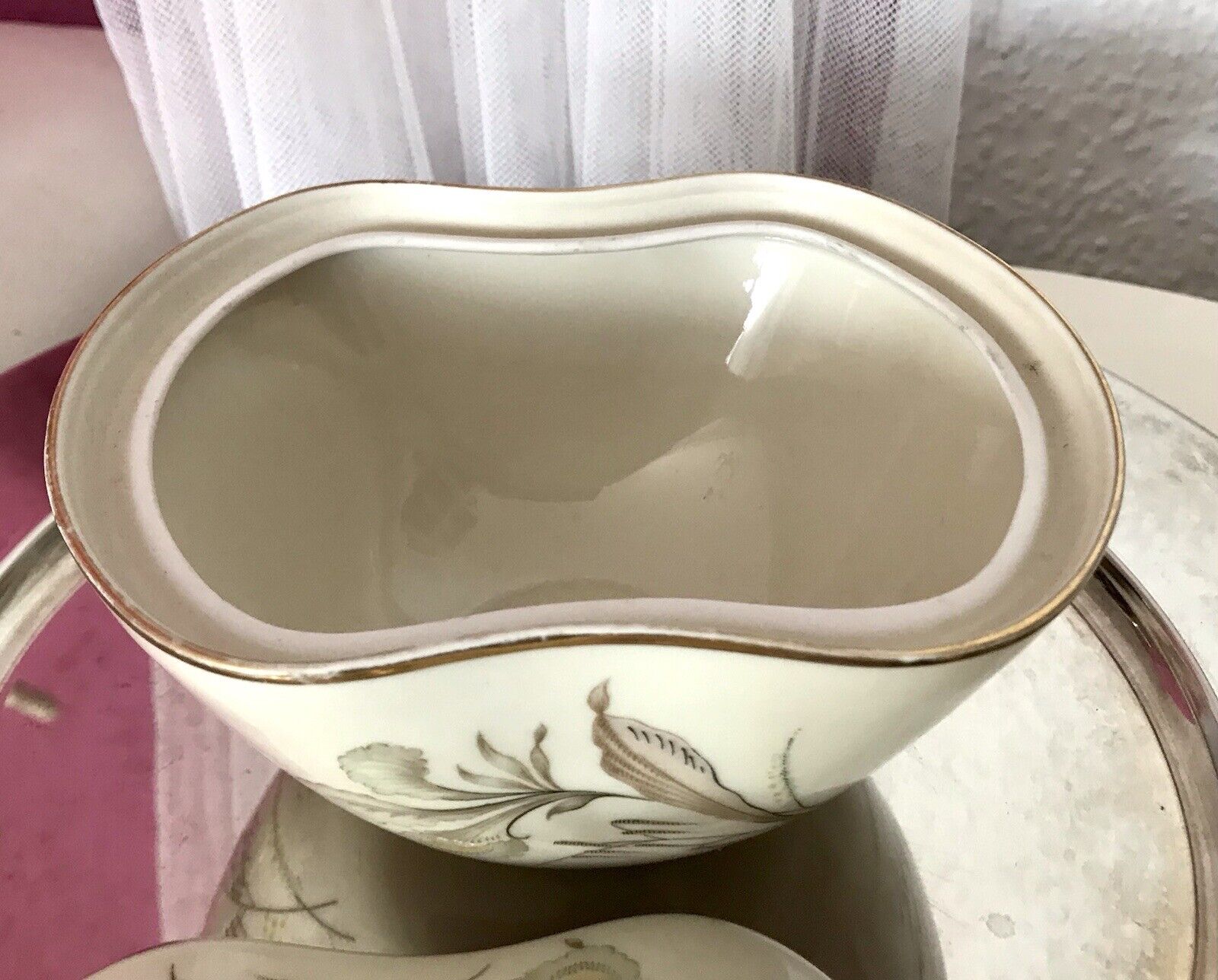 MCM Vintage 50er 60er Porzellan Dose Deckeldose Bonboniere Elfenbein Seltmann