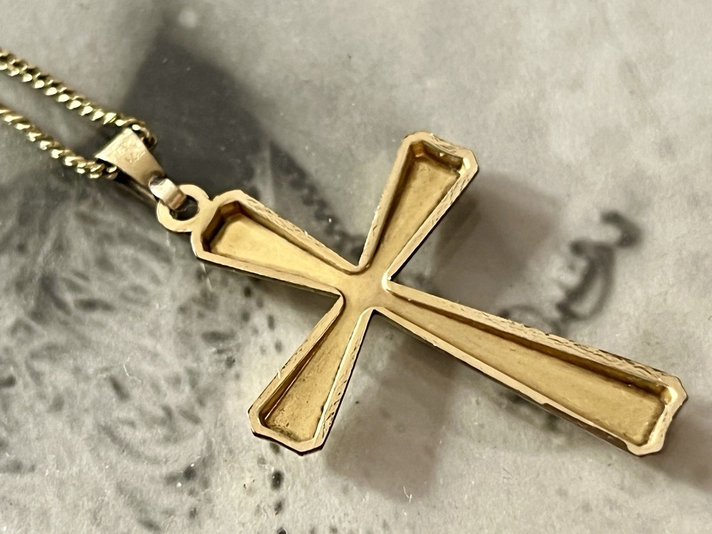 Antik Art Déco Kettenanhänger  Anhänger gold Amerikan Doublè K&L Kreuz