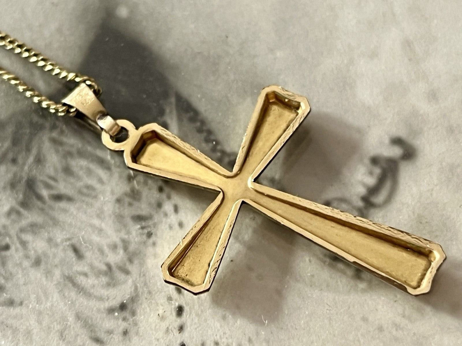 Antik Art Déco Kettenanhänger  Anhänger gold Amerikan Doublè K&L Kreuz