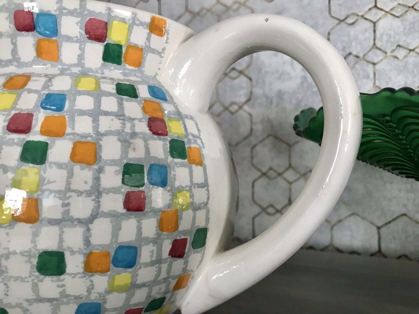 Antik alt Keramik Kanne Krug Schramberg? Dekor Coktail