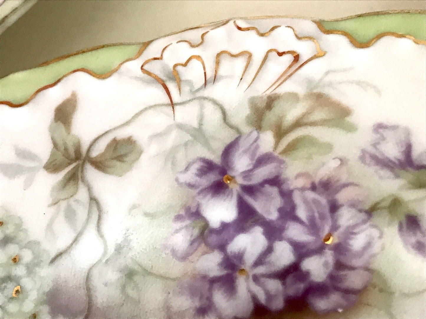 Antik 4 Dessert Kuchen Teller Jugendstil Blumen Muster Jäger&Co Kuchenteller