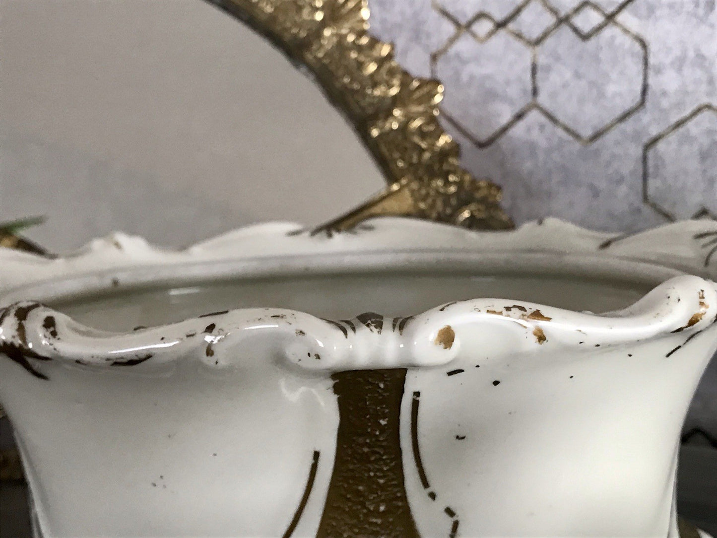 Antik Art Déco Porzellan Dose Deckeldose Schatulle Bonboniere Neu-Tettau 1930