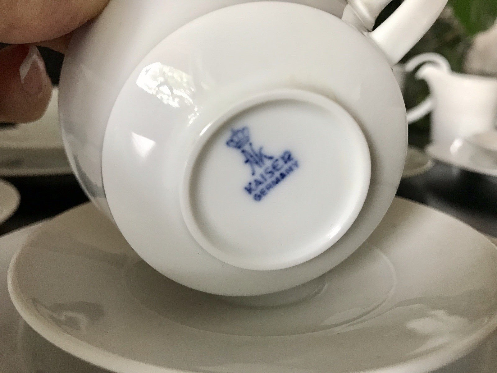 Ak Kaiser Porzellan Kaffeeservice 6 Personen modernes schlichtes Design weiß