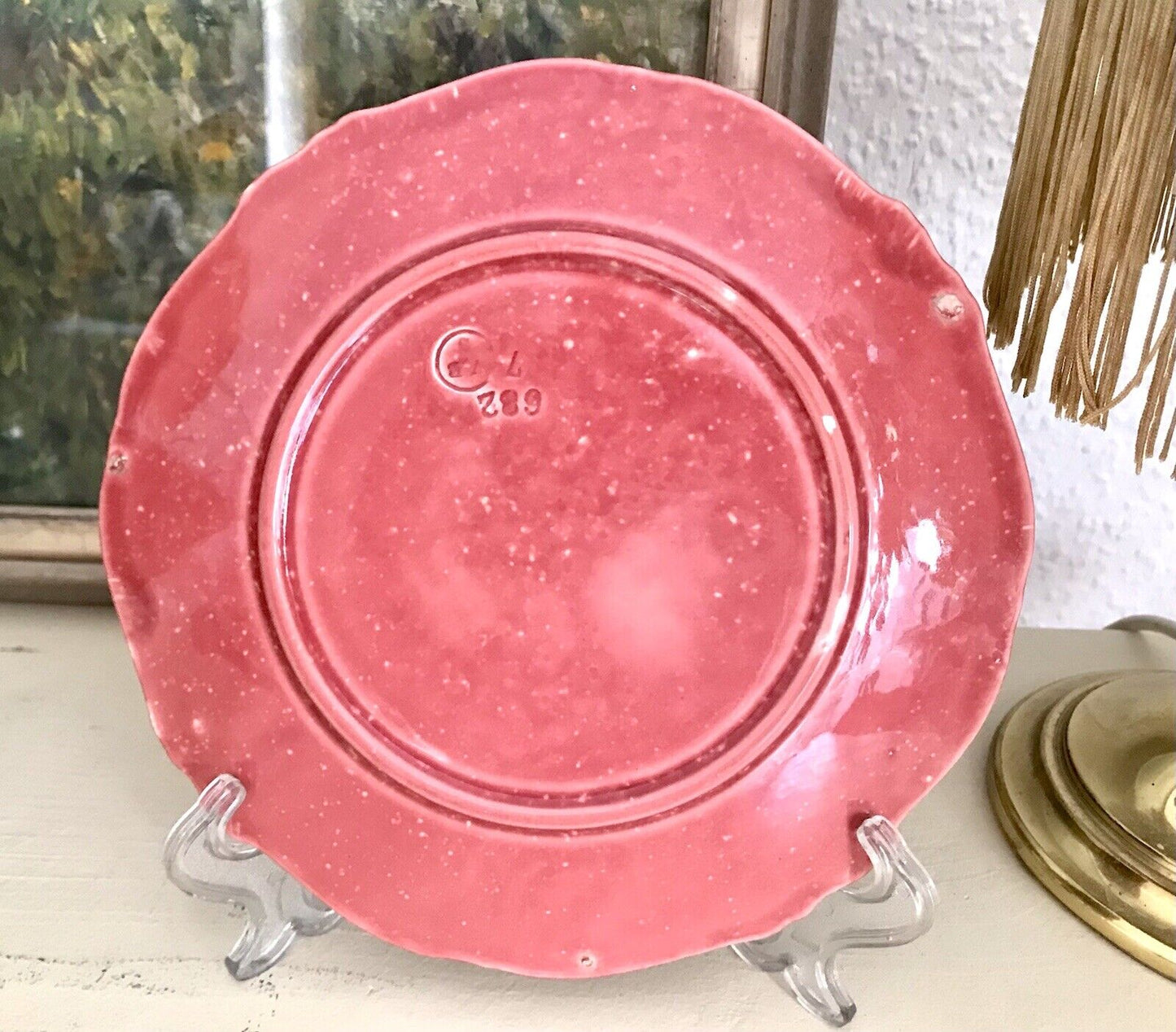 Villeroy&Boch Antik Keramik Majolika Teller Zierteller Schale Frau Torso rosa