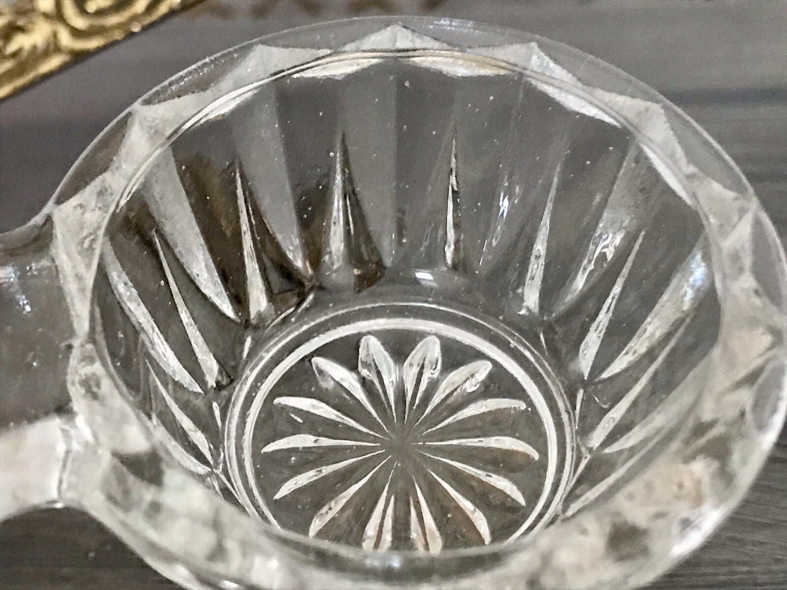 Antik Art Déco Pressglas Salz & Pfeffer Menage Saliere Gewürzständer Glas
