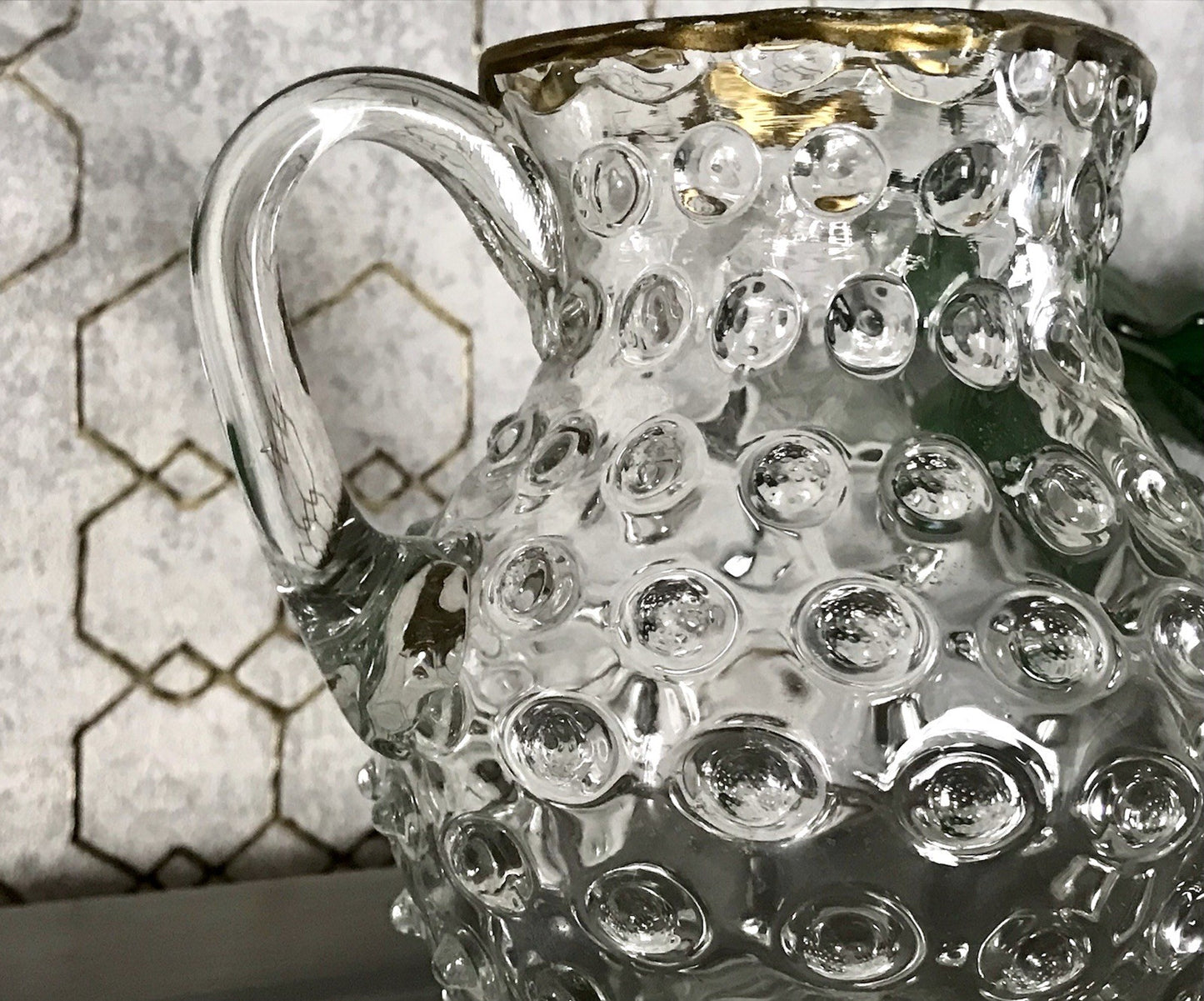 Anti Krug Glaskrug Kanne Karaffe Nuppen Abriss Zwar&Neugebauer Weißwasser 0,6 L