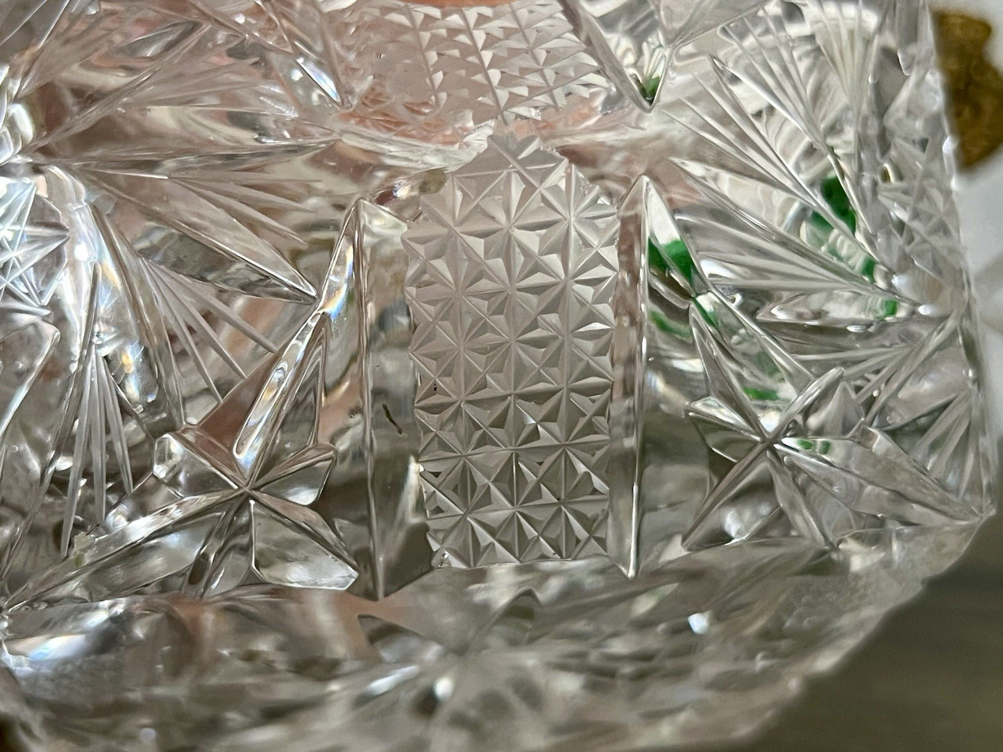 Antik Vintage Art Deco EDEL Glasdose Deckeldose Schatulle Kristallglas Schliff