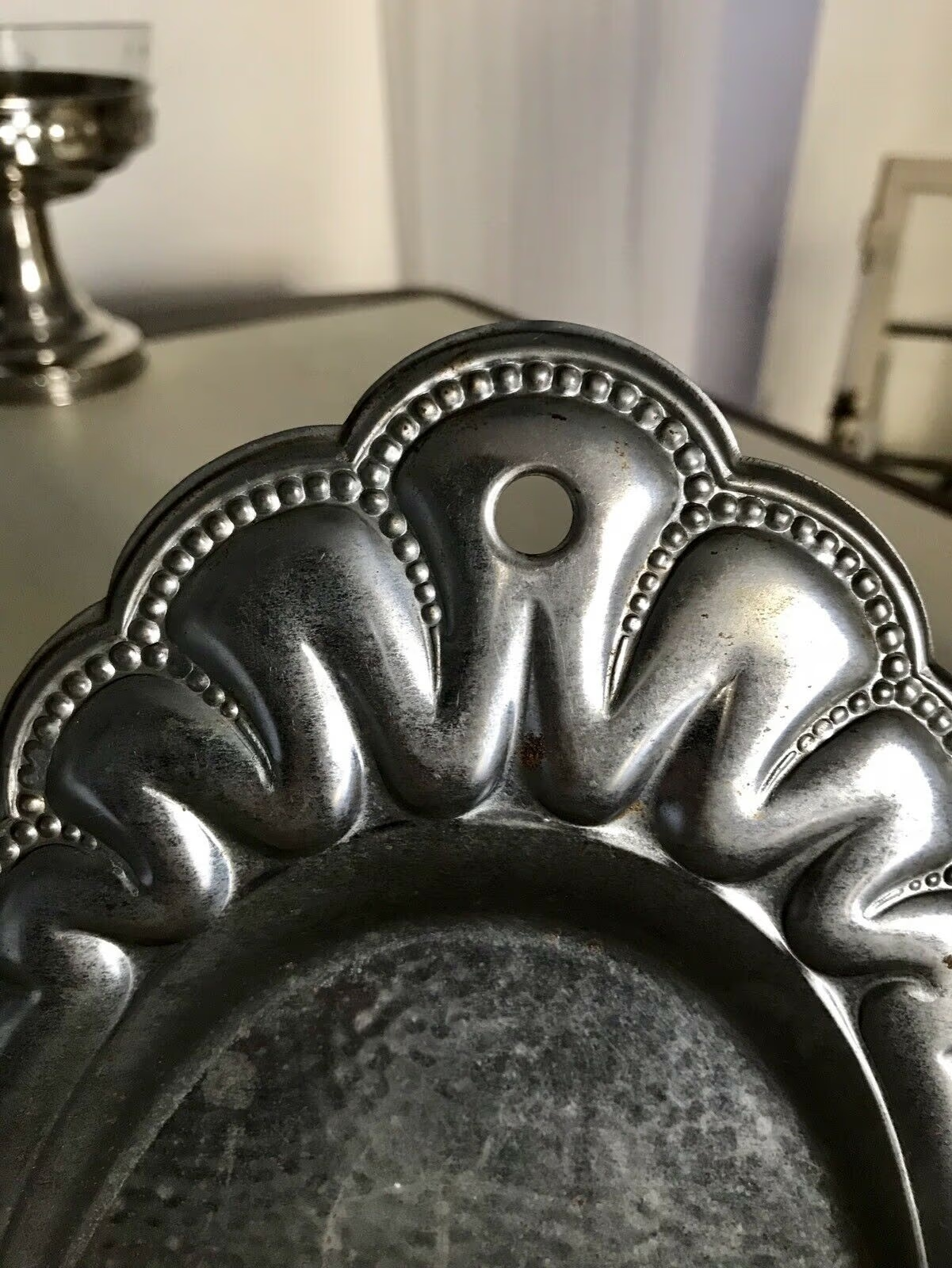 Antik alt Art Déco Tisch Kehrset Krümmelkehrer