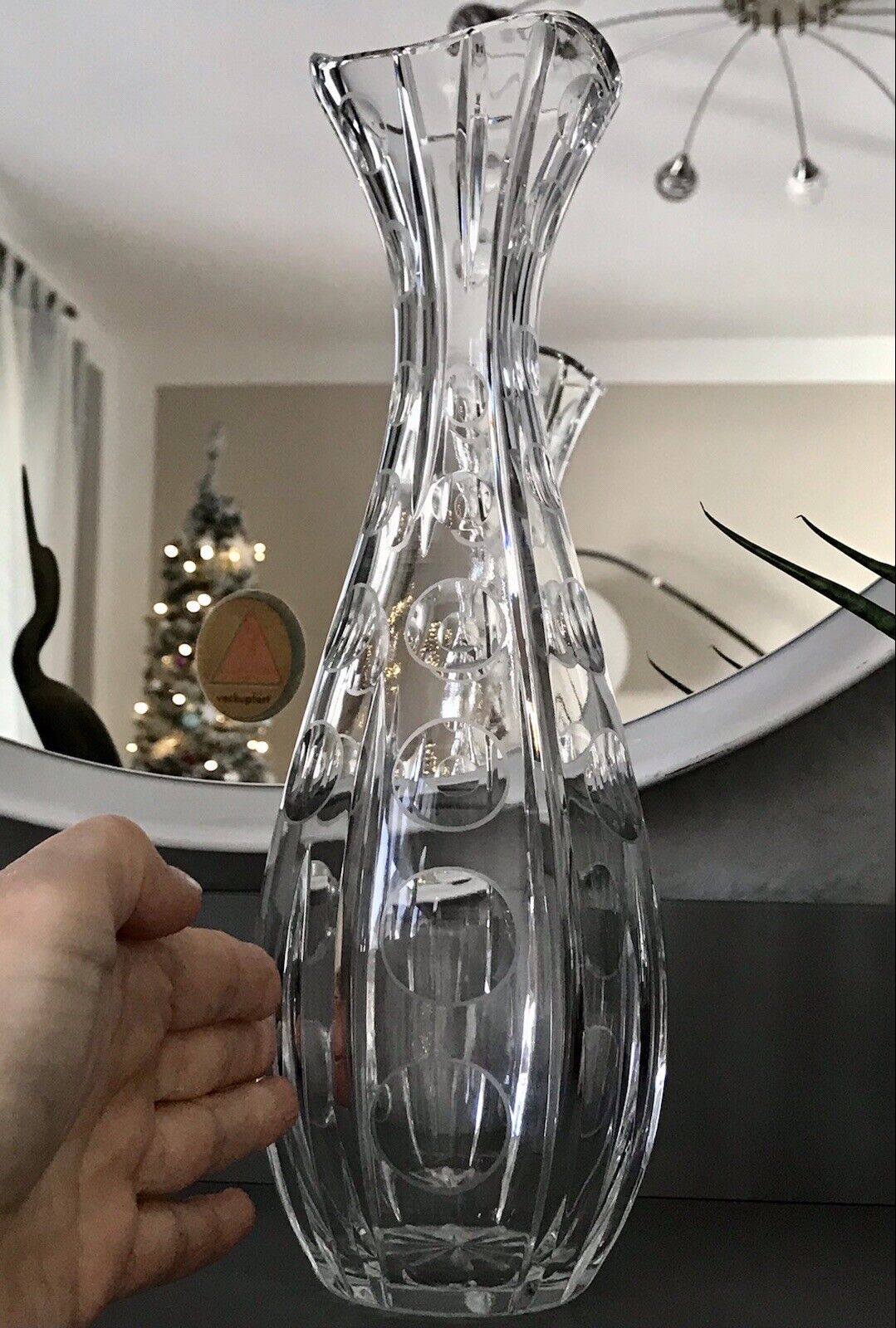 Edel! Vintage 60er 70er Vase Glasvase Kristallglas Space Age wunderschön! MCM