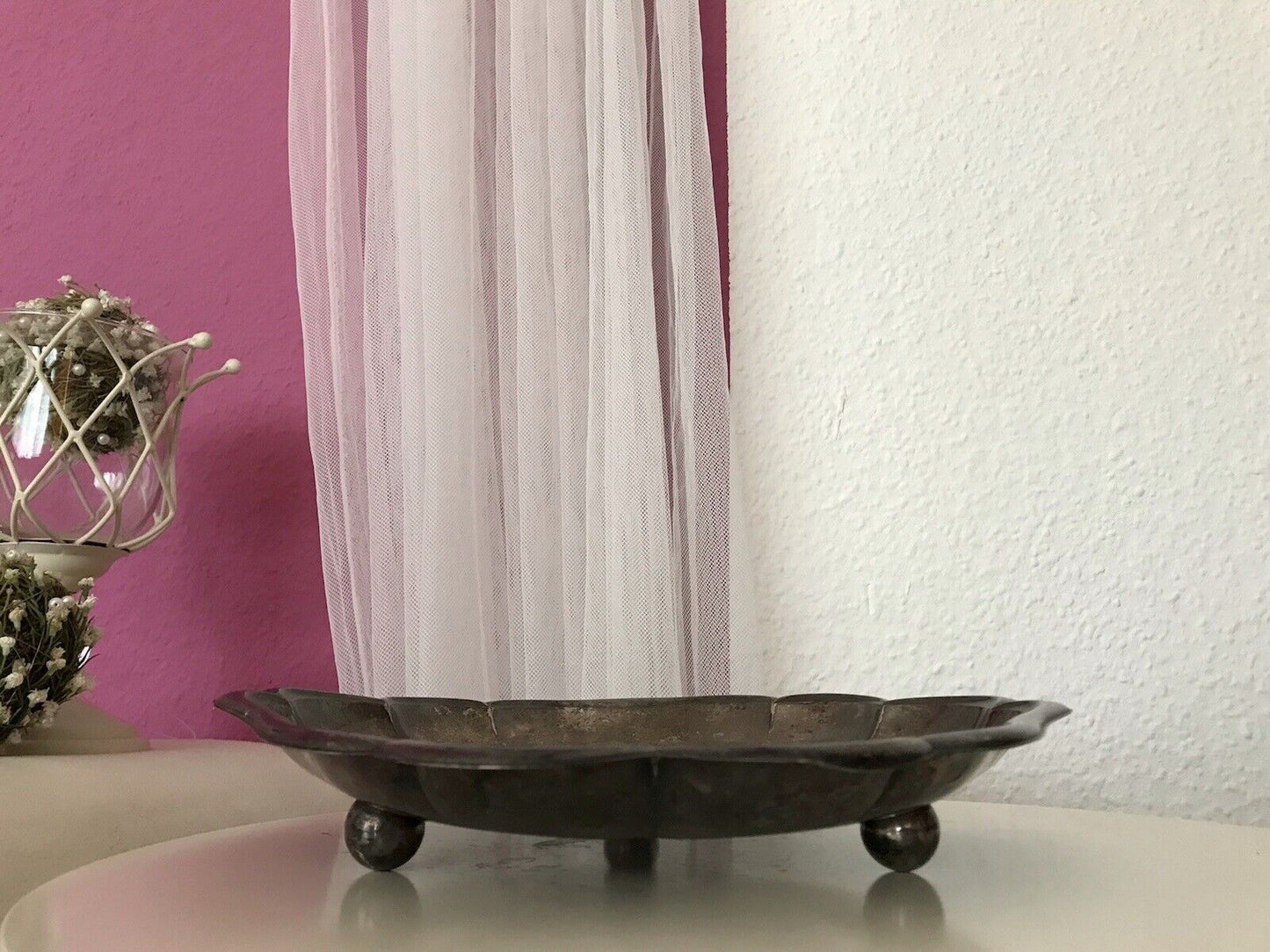 Antik WMF Schale Art Déco versilbert Kugelfüßchen