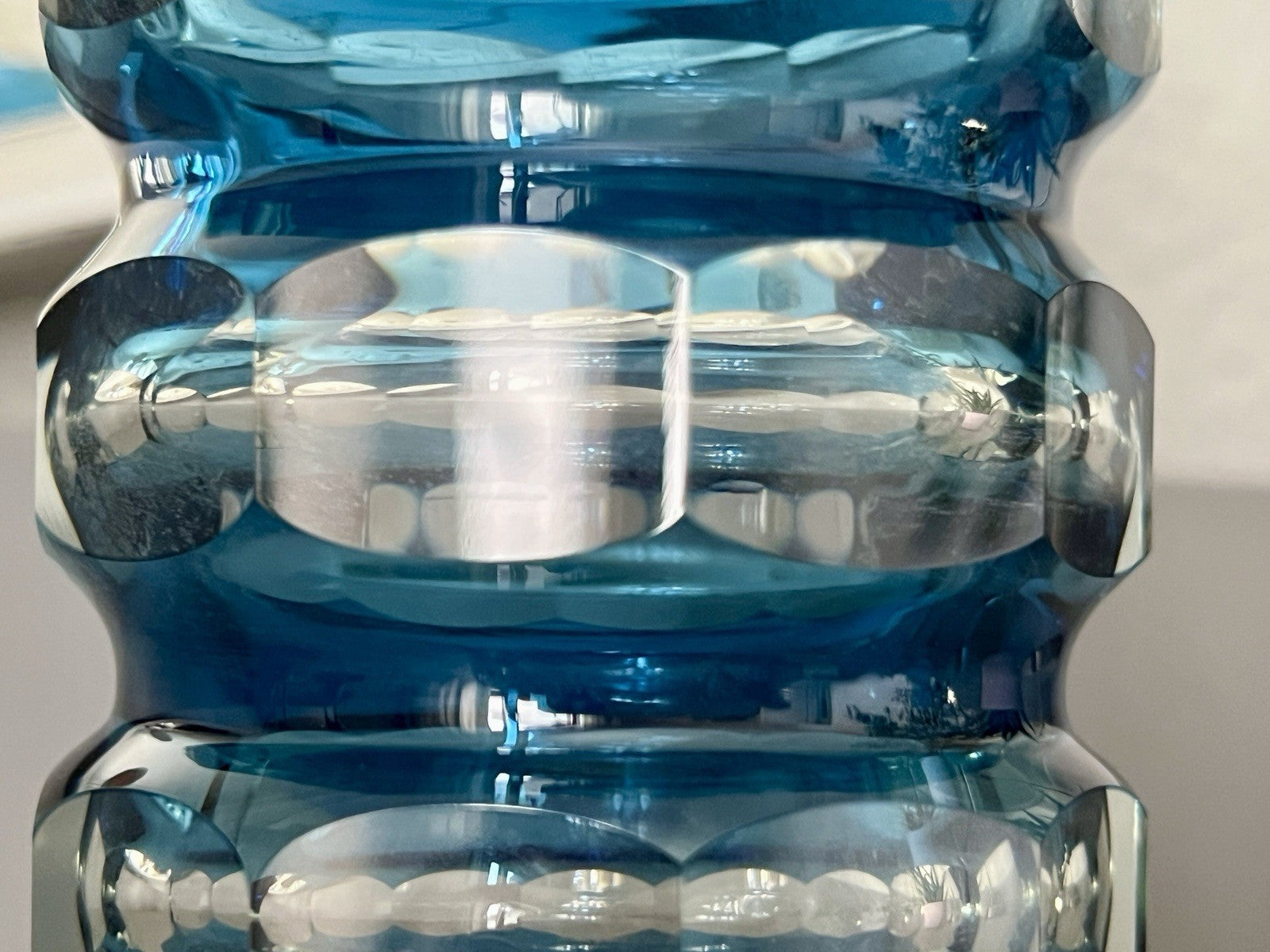 Antik? Art Déco Vase Glasvase Vase Glas Kristallglas Entwurf Meltzer Haida blau