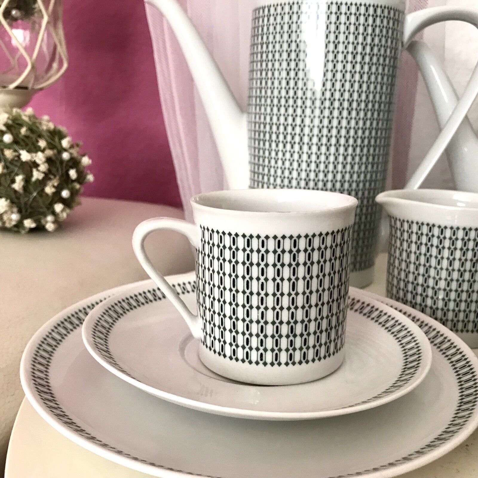 Vintage 60er Porzellan Eschenbach Kaffeeservice Tète a Tète 2 Personen