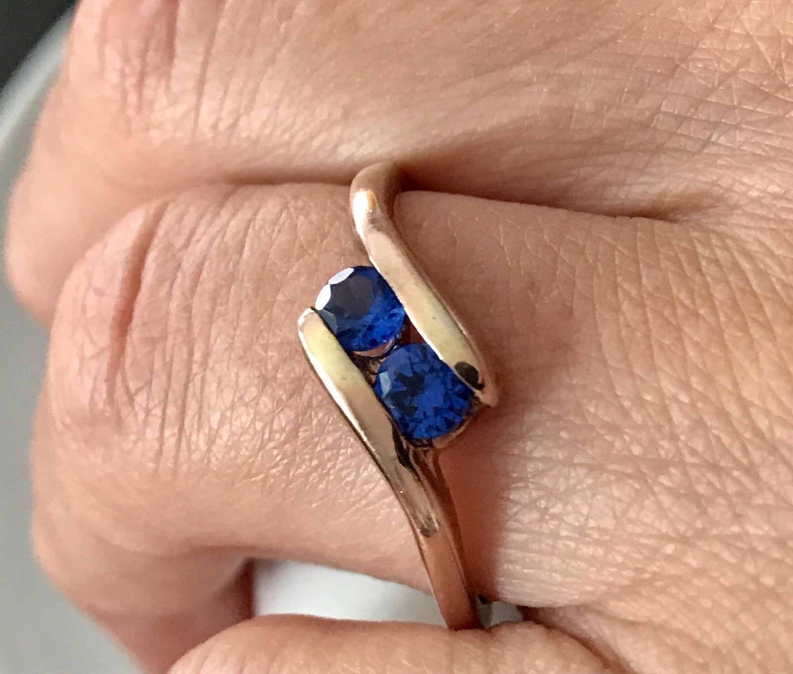 Vintage Ring blaue Steine Saphire?  Silber 925 vergoldet ~Gr.64