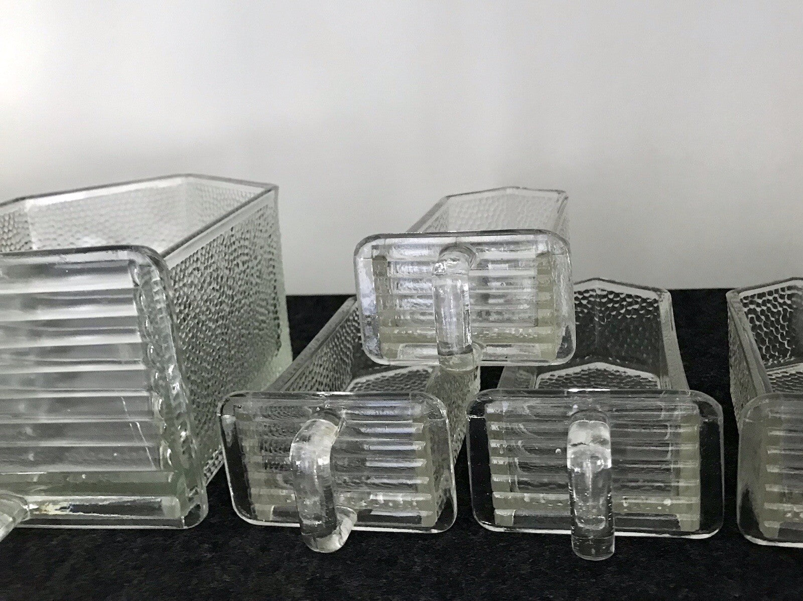 Antik 8 Art Déco Vintage Schütten Glas Pressglas Ponce Vorratsgefäße