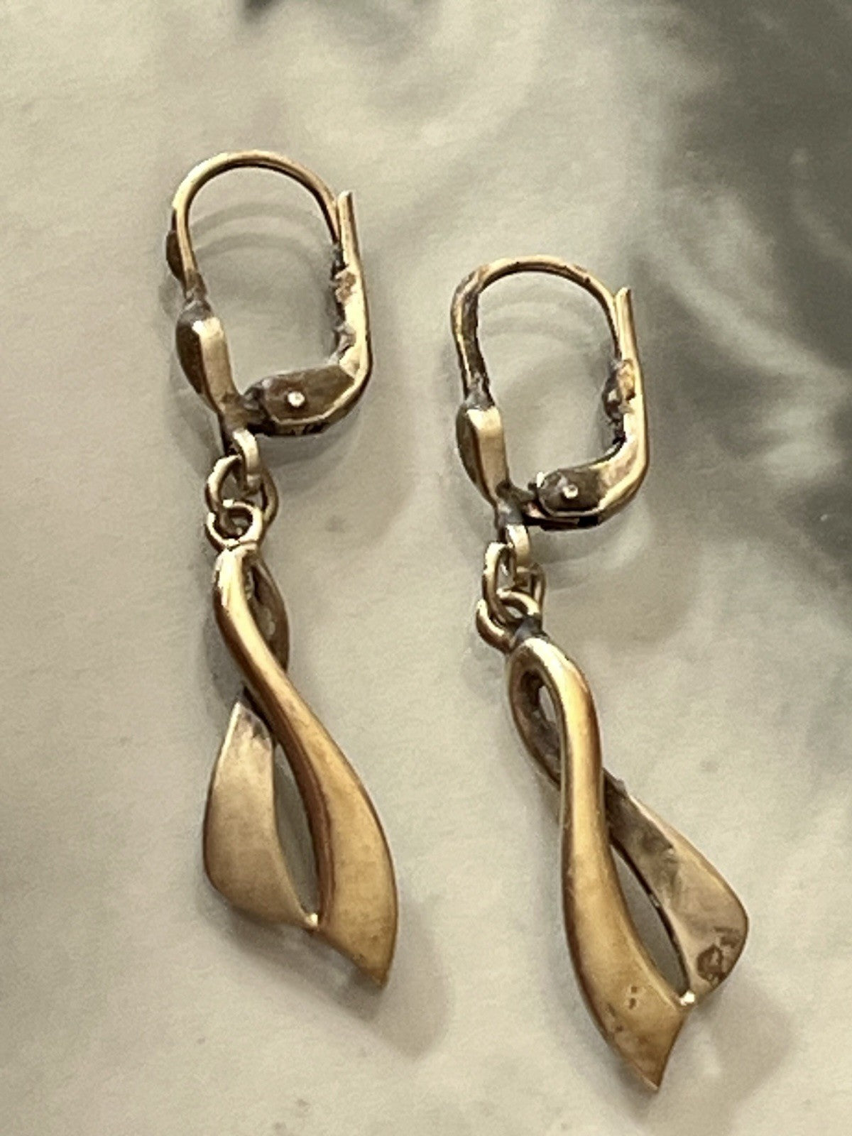 Alt Vintage Edel MP Ohrhänger Ohrringe Silber 925 vergoldet