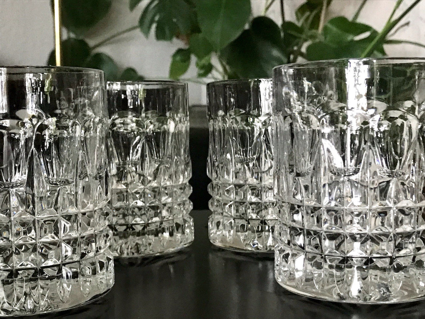 Vintage 4x edel Whisky Gläser  Tumbler Becher Kristallglas Nachtmann Edel