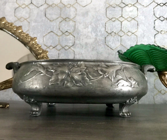 Antik Zinn Schale Hugo Leven Jugendstil ~1913 Kaiserzinn Jardiniere