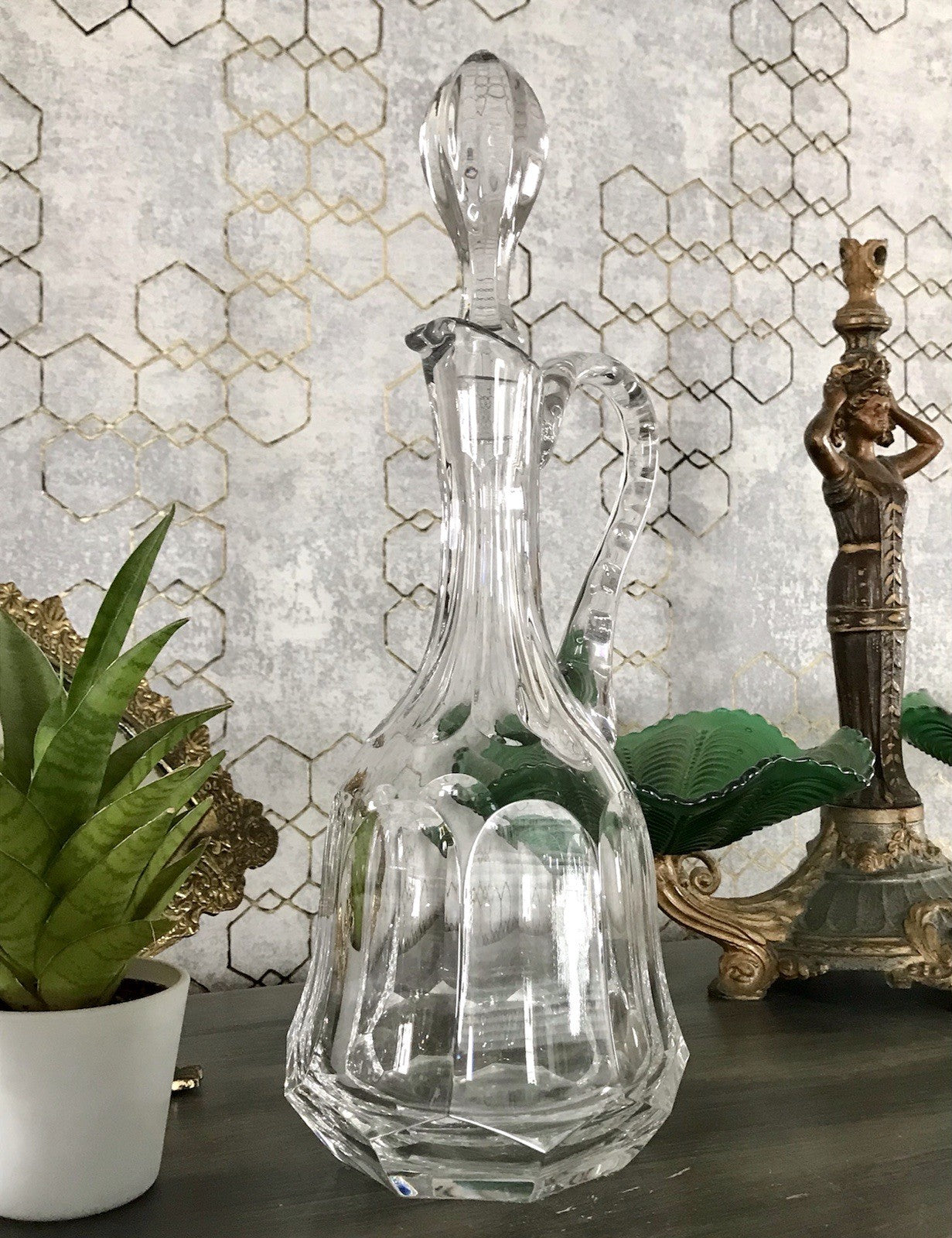 Vintage Nachtmann Antika Schliff Dekanter Karaffe Kristallglas Bleikristall
