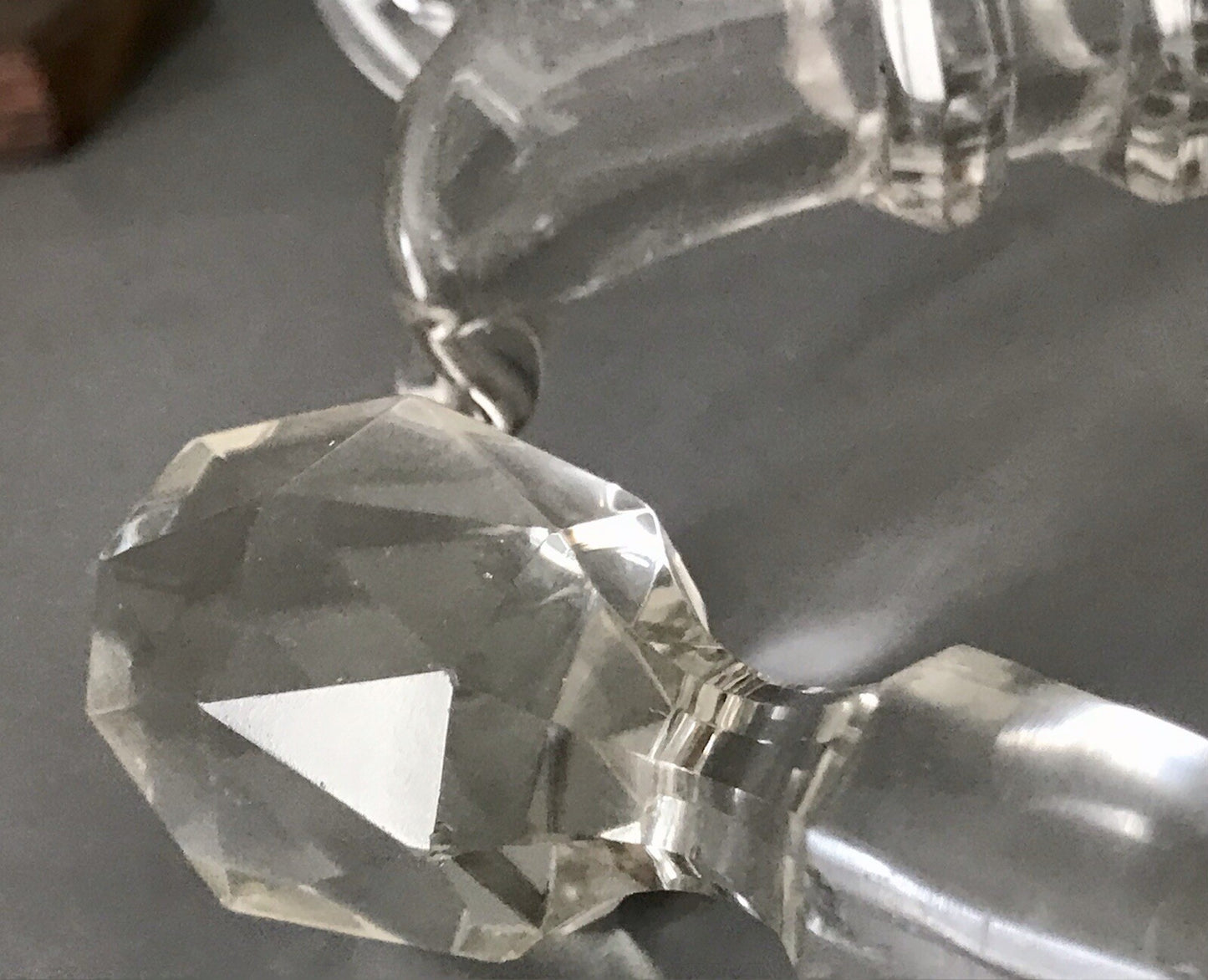 Antik Biedermeier kleine Karaffe Weinkaraffe Dekanter Glas Flächenschliff kantig