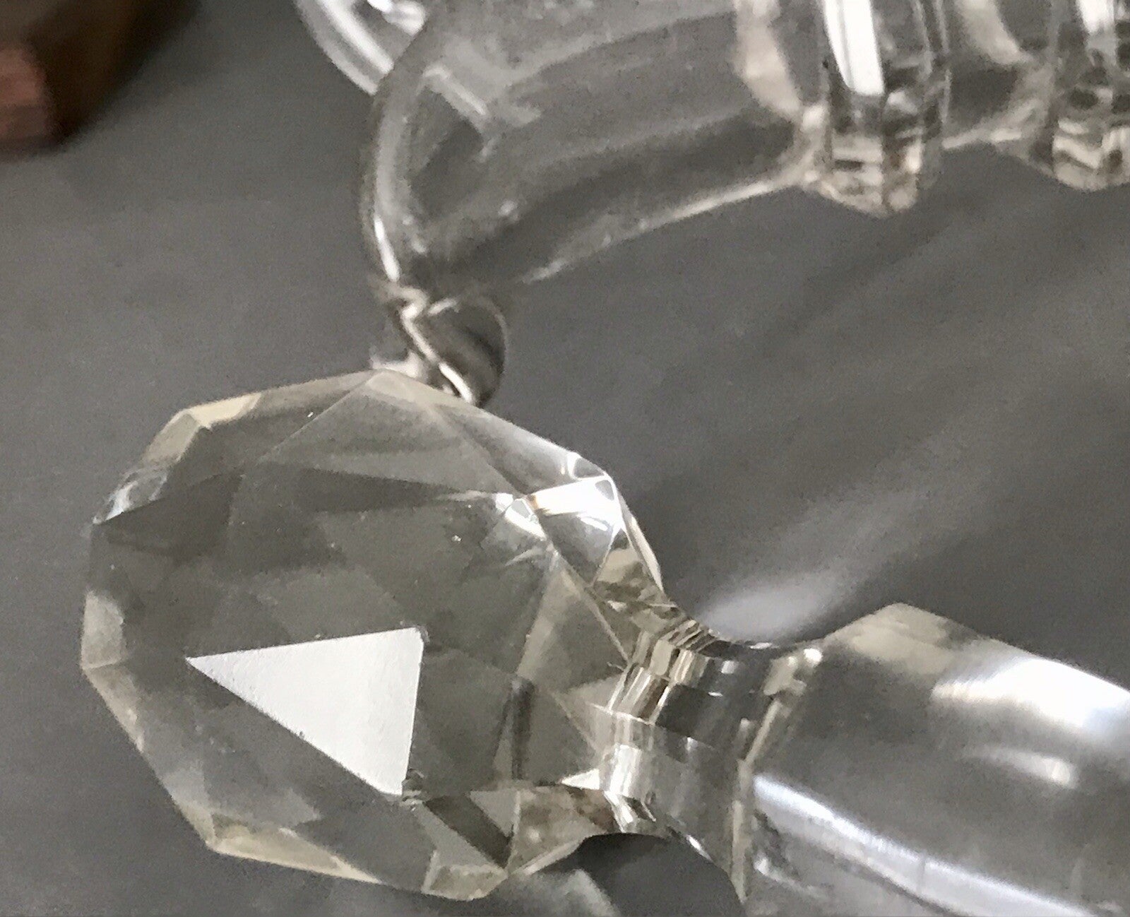 Antik Biedermeier kleine Karaffe Weinkaraffe Dekanter Glas Flächenschliff kantig